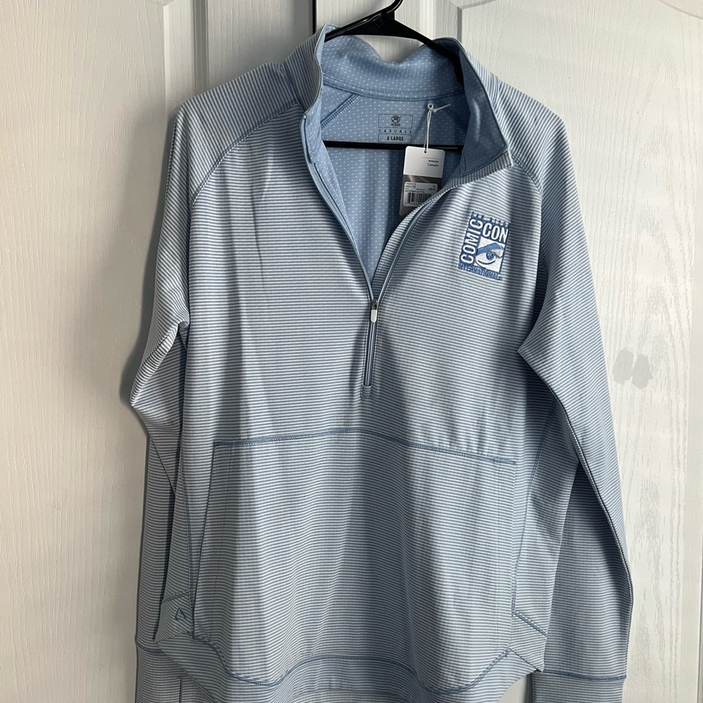 NWT San Diego Comic Con Light Blue Quarter-Zip